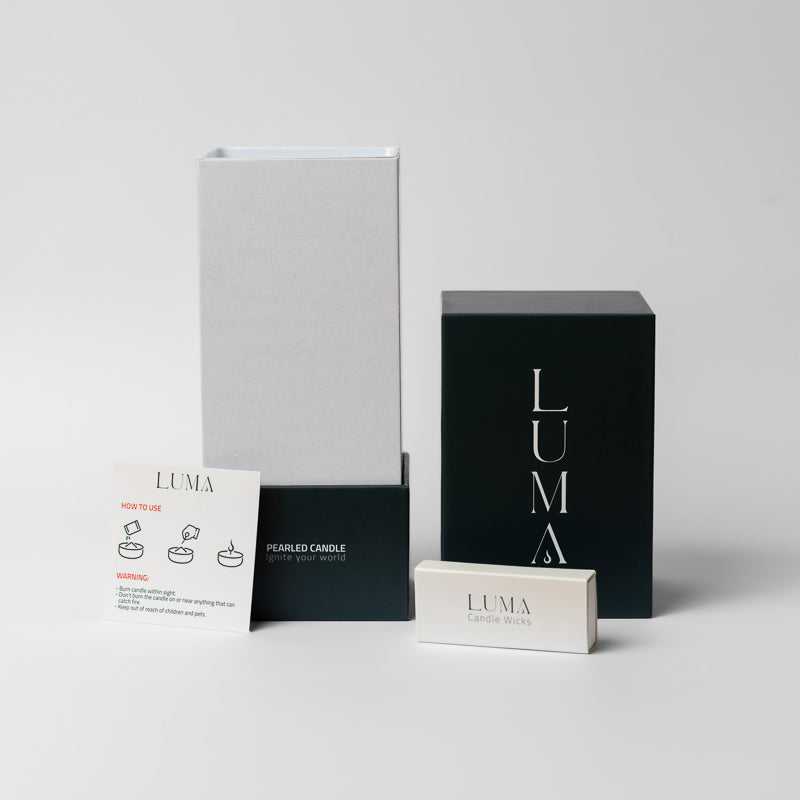 Luma Pearled Candle – Unscented Red 500g