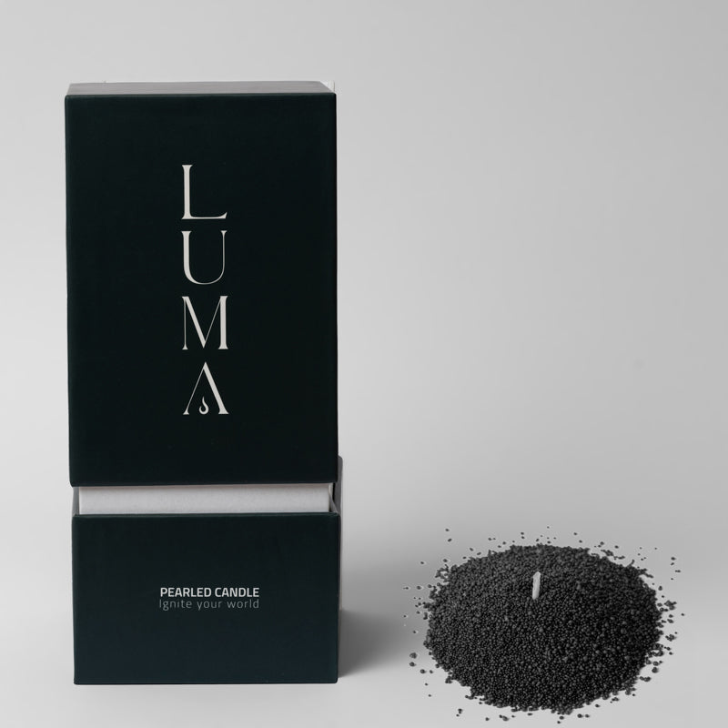 Luma Pearled Candle  – Unscented Black 500g