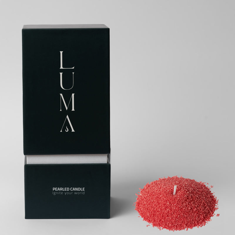 Luma Pearled Candle  – Unscented Red 500g