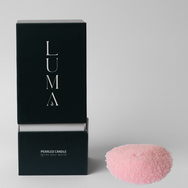 Luma Pearled Candle  – Unscented Pink 500g