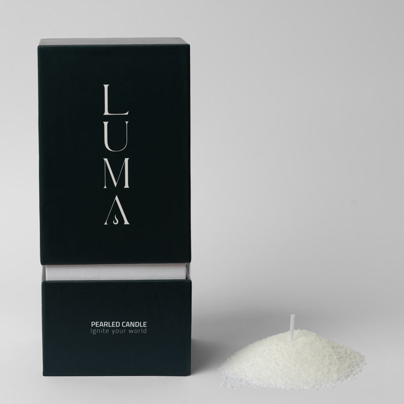 Luma Pearled Candle  – Unscented White 500g