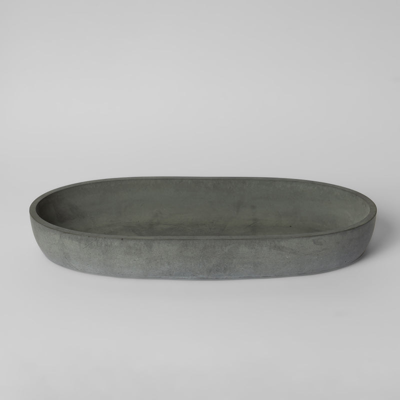 Concrete oval small black - Handcrafted