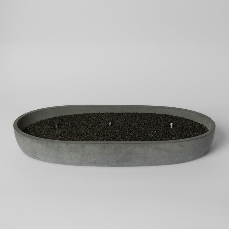 Concrete oval medium black - Handcrafted